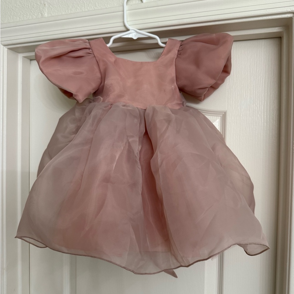 Oui Babe Blush Puff Sleeve Dress